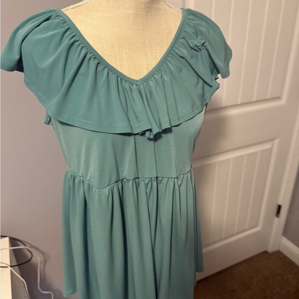 Torrid Elegant Teal Ruffle Dress
